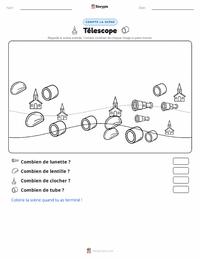 Aperçu de la feuille de travail imprimable Télescope
