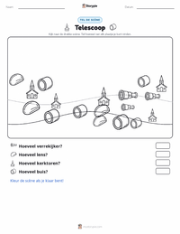 Telescoop afdrukbare werkblad voorbeeld