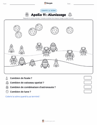 Aperçu de la feuille de travail imprimable Alunissage
