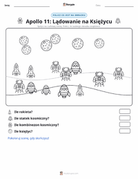 Podgląd drukowalnego arkusza ćwiczeń Lądowanie na Księżycu