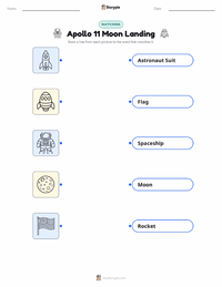 Apollo 11 Moon Landing printable worksheet for kids
