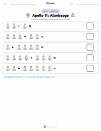 Aperçu de la feuille de travail imprimable Alunissage
