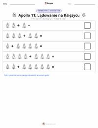 Podgląd drukowalnego arkusza ćwiczeń Lądowanie na Księżycu
