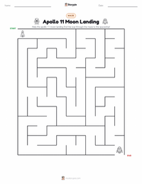 Apollo 11 Moon Landing printable worksheet preview