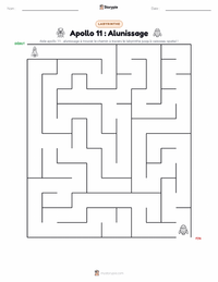 Aperçu de la feuille de travail imprimable Alunissage