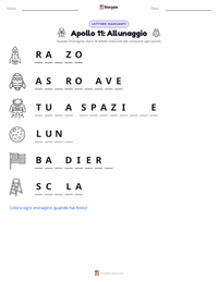Anteprima della scheda stampabile di Allunaggio