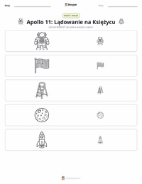 Podgląd drukowalnego arkusza ćwiczeń Lądowanie na Księżycu