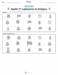 Podgląd drukowalnego arkusza ćwiczeń Lądowanie na Księżycu