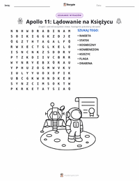 Podgląd drukowalnego arkusza ćwiczeń Lądowanie na Księżycu