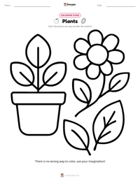 Plants coloring page for kids
