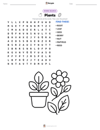 Plants printable worksheet preview