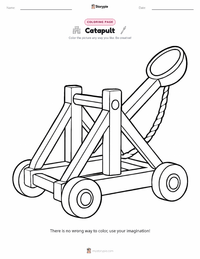 Catapult coloring page for kids