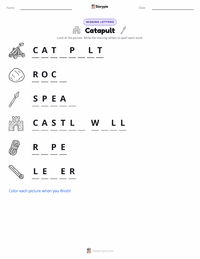 Catapult printable worksheet preview