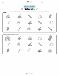 Aperçu de la feuille de travail imprimable Catapulte