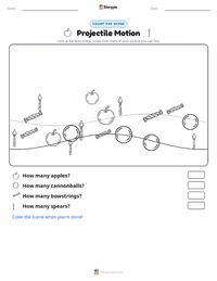 Projectile Motion printable worksheet preview