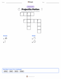 Projectile Motion printable worksheet preview
