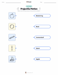Projectile Motion printable worksheet for kids