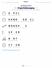 Beweging afdrukbare werkblad voorbeeld