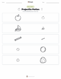 Projectile Motion printable worksheet preview