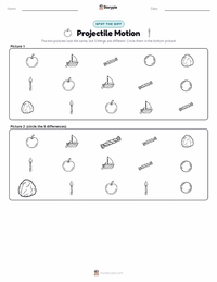 Projectile Motion printable worksheet preview