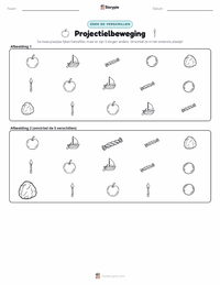 Beweging afdrukbare werkblad voorbeeld