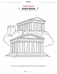 Pagina da colorare di Antica Grecia per bambini
