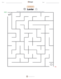 Aperçu de la feuille de travail imprimable Levier