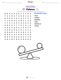 Vista previa de la hoja de trabajo imprimible de Palanca