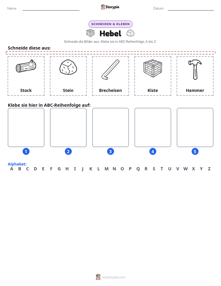 Schneiden & Einfügen Alphabet