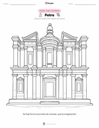 Página para colorear de Petra para niños