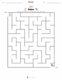 Petra printable worksheet preview