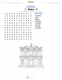 Petra printable worksheet preview