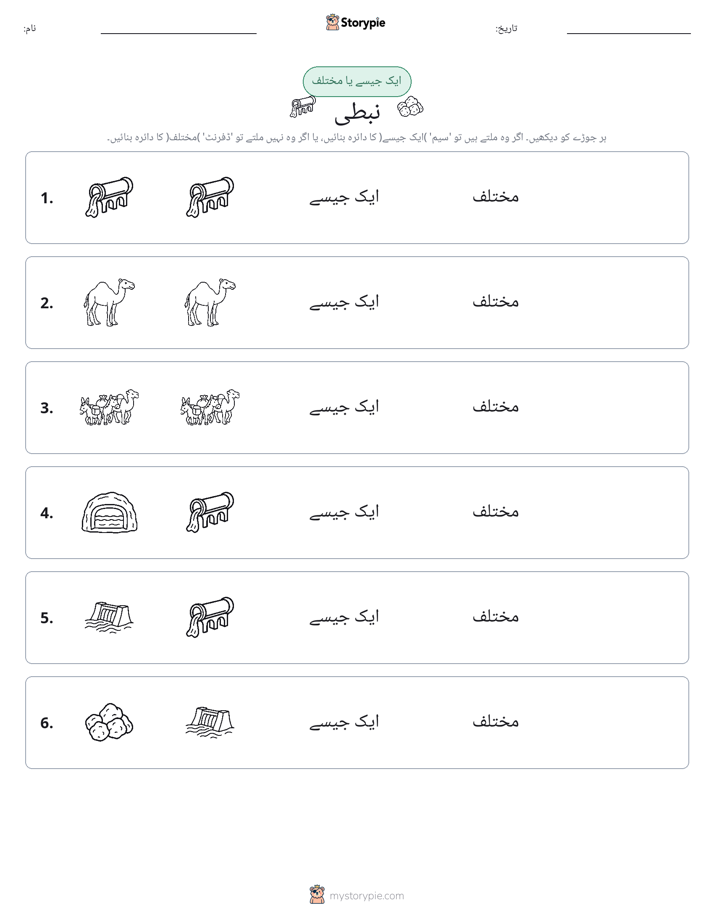 ایک جیسا یا مختلف