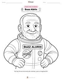 Vista previa de la hoja de trabajo imprimible de Buzz Aldrin