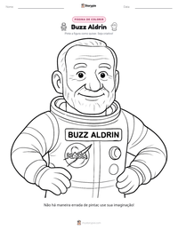 Prévia da folha de atividades imprimível Buzz Aldrin