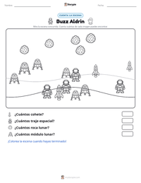 Vista previa de la hoja de trabajo imprimible de Buzz Aldrin