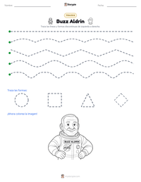 Vista previa de la hoja de trabajo imprimible de Buzz Aldrin
