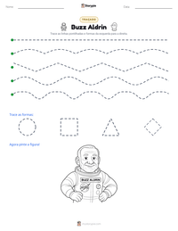 Prévia da folha de atividades imprimível Buzz Aldrin