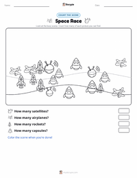 Space Race printable worksheet preview