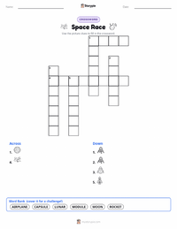 Space Race printable worksheet preview
