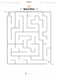 Space Race printable worksheet preview