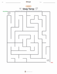 Uzay Yarışı yazdırılabilir çalışma sayfası önizlemesi