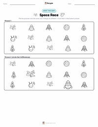 Space Race printable worksheet preview