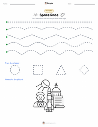 Space Race printable worksheet preview