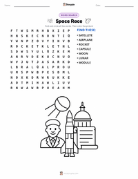 Space Race printable worksheet preview