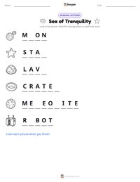 Sea of Tranquility printable worksheet preview