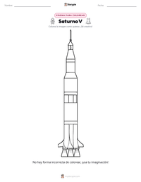 Vista previa de la hoja de trabajo imprimible de Saturno V