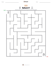 Saturn V printable worksheet preview
