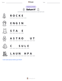 Saturn V printable worksheet preview