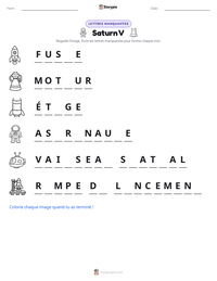 Aperçu de la feuille de travail imprimable Saturn V